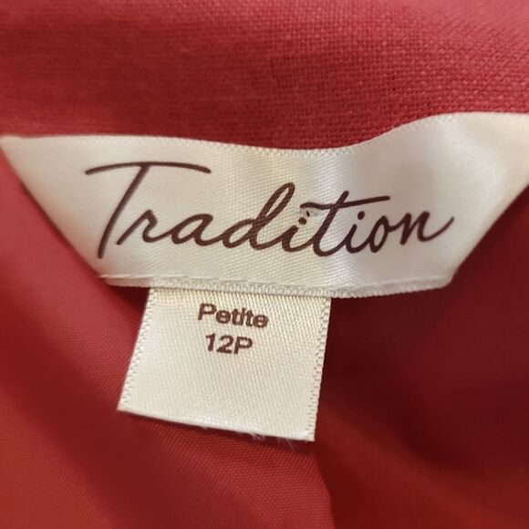 Vintage Tradition Linen Blend Raspberry Pink Blazer US 12P - Picture 9 of 11